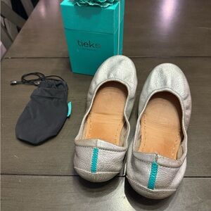 Tieks Metallic Silver Ballet Flats